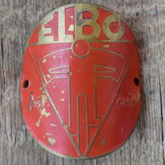Steuerkopfschild ELBO, 30er Jahre, Originalschild aus Sammlungsbestand 
