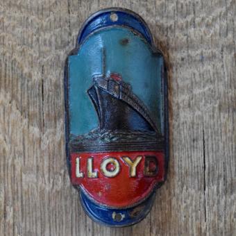Steuerkopfschild LLOYD, 50er Jahre, Originalschild aus Sammlungsbestand 