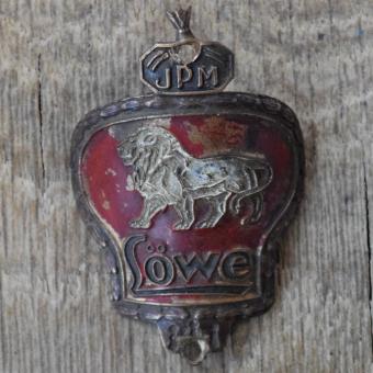 Steuerkopfschild LÖWE, 30er Jahre, Originalschild aus Sammlungsbestand 