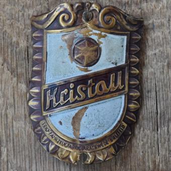 Steuerkopfschild KRISTALL, 50er Jahre, Originalschild aus Sammlungsbestand 