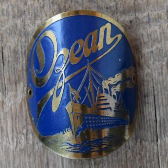 Steuerkopfschild OZEAN, 30er Jahre, Originalschild aus Sammlungsbestand 