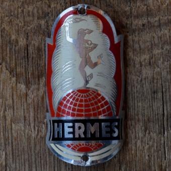 Steuerkopfschild HERMES, 50er Jahre, Originalschild aus Sammlungsbestand 