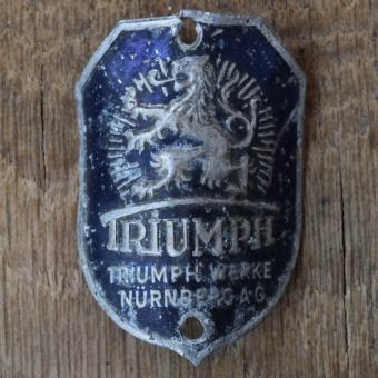 Steuerkopfschild TRIUMPH, 30er Jahre, Originalschild aus Sammlungsbestand 