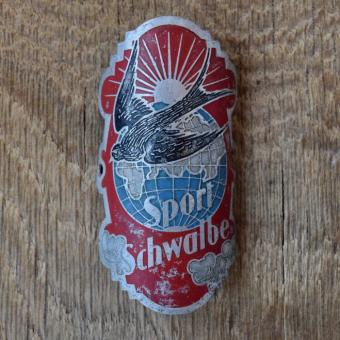 Steuerkopfschild SPORT SCHWALBE, 30er Jahre, Originalschild aus Sammlungsbestand 