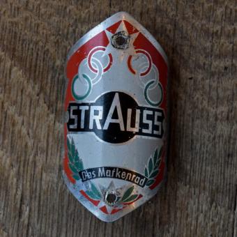 Steuerkopfschild STRAUSS, 50er Jahre, Originalschild aus Sammlungsbestand 