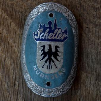 Steuerkopfschild SCHELLER, 50er Jahre, Originalschild aus Sammlungsbestand 