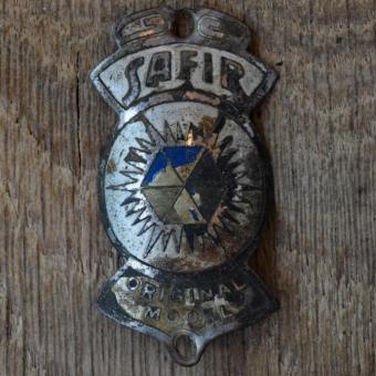 Steuerkopfschild SAFIR, 50er Jahre, Originalschild aus Sammlungsbestand 