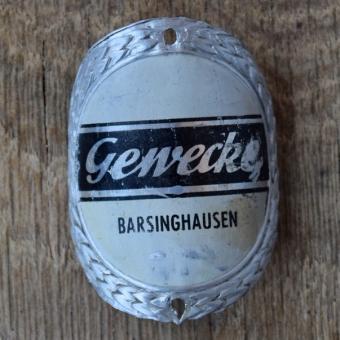 Steuerkopfschild GEWECKE, 50er Jahre, Originalschild aus Sammlungsbestand 