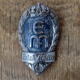 Steuerkopfschild EM ERICH MÖLLER, 50er Jahre, Originalschild aus Sammlungsbestand 