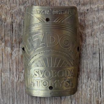 Steuerkopfschild UZDOR, 50er Jahre, Originalschild aus Sammlungsbestand 