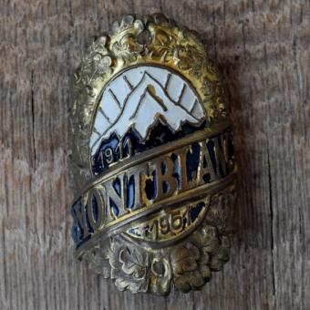 Steuerkopfschild MONTBLANC, 50er Jahre, Originalschild aus Sammlungsbestand 