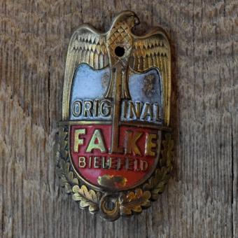 Steuerkopfschild FALKE, 50er Jahre, Originalschild aus Sammlungsbestand 