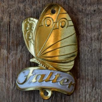 Steuerkopfschild FALTER, 50er Jahre, Originalschild aus Sammlungsbestand 