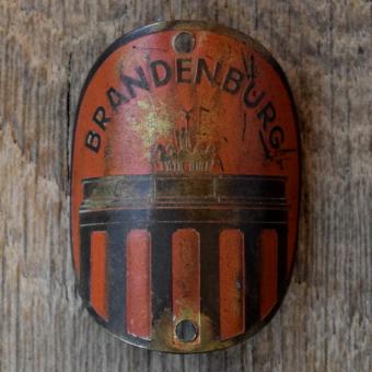 Steuerkopfschild BRANDENBURG, 30er Jahre, Originalschild aus Sammlungsbestand 