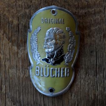Steuerkopfschild BLÜCHER, 50er Jahre, Originalschild aus Sammlungsbestand 