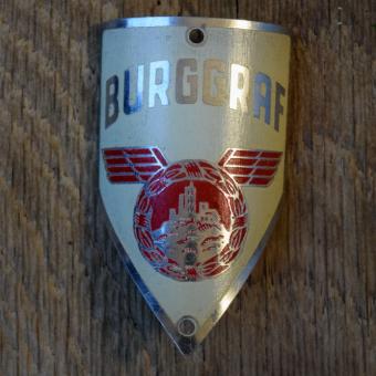 Steuerkopfschild BURGGRAF, 50er Jahre, Originalschild aus Sammlungsbestand 