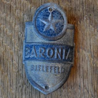 Steuerkopfschild BARONIA, 50er Jahre, Originalschild aus Sammlungsbestand 
