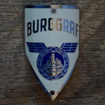 Steuerkopfschild BURGGRAF, 50er Jahre, Originalschild aus Sammlungsbestand 