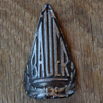 Steuerkopfschild BAUER, 50er Jahre, Originalschild aus Sammlungsbestand 