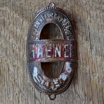 Steuerkopfschild HAENEL, 30er Jahre, Originalschild aus Sammlungsbestand 