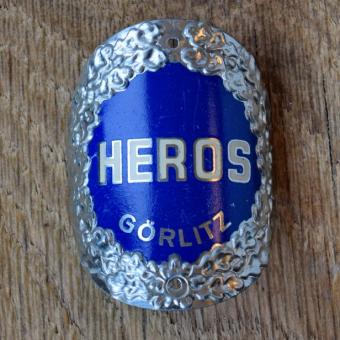 Steuerkopfschild HEROS, 30er Jahre, Originalschild aus Sammlungsbestand 