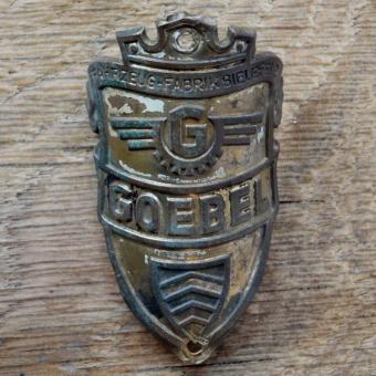 Steuerkopfschild GOEBEL, 50er Jahre, Originalschild aus Sammlungsbestand 