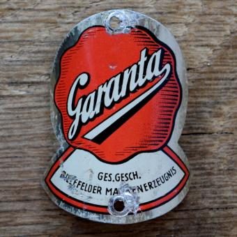 Steuerkopfschild GARANTA, 50er Jahre, Originalschild aus Sammlungsbestand 