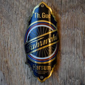 Steuerkopfschild FAHRWOHL, 30er Jahre, Originalschild aus Sammlungsbestand 