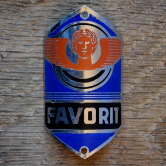 Steuerkopfschild FAVORIT, 50er Jahre, Originalschild aus Sammlungsbestand 