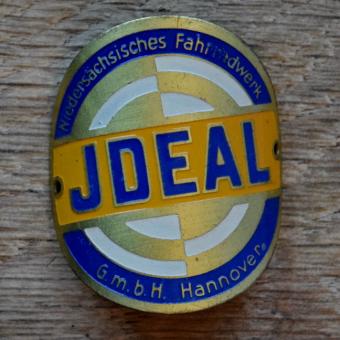 Steuerkopfschild IDEAL, 30er Jahre, Originalschild aus Sammlungsbestand 