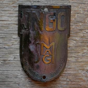 Steuerkopfschild INGO, 30er Jahre, Originalschild aus Sammlungsbestand 