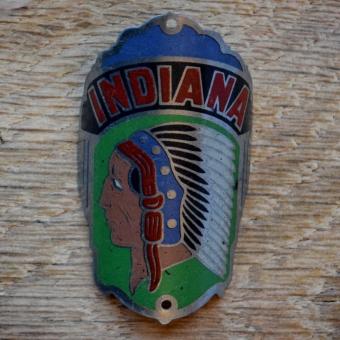 Steuerkopfschild INDIANA, 30er Jahre, Originalschild aus Sammlungsbestand 