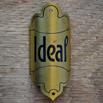 Steuerkopfschild IDEAL, 50er Jahre, Originalschild aus Sammlungsbestand 
