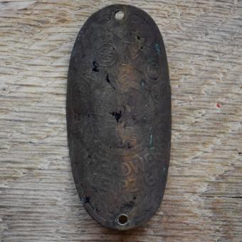 Steuerkopfschild DROMOS, 30er Jahre, Originalschild aus Sammlungsbestand 