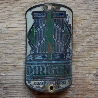 Steuerkopfschild DIRIGENT, 50er Jahre, Originalschild aus Sammlungsbestand 