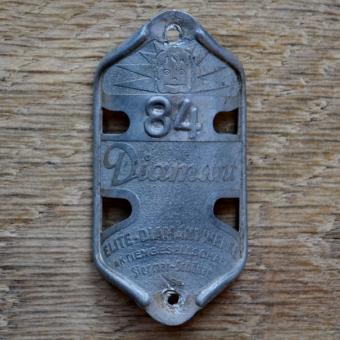 Steuerkopfschild DIAMANT, 30er Jahre, Originalschild aus Sammlungsbestand 