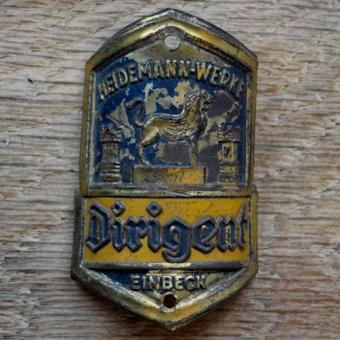 Steuerkopfschild DIRIGENT, 50er Jahre, Originalschild aus Sammlungsbestand 