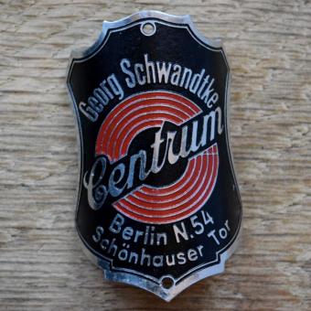 Steuerkopfschild CENTRUM, 50er Jahre, Originalschild aus Sammlungsbestand 