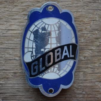 Steuerkopfschild GLOBAL, 50er Jahre, Originalschild aus Sammlungsbestand 
