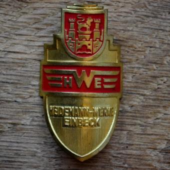 Steuerkopfschild HWE HEIDEMANN-WERKE EINBECK, 50er Jahre, Originalschild aus Sammlungsbestand 