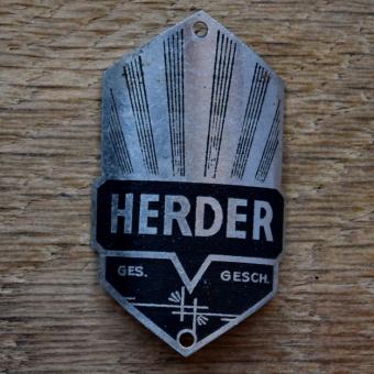 Steuerkopfschild HERDER, 50er Jahre, Originalschild aus Sammlungsbestand 
