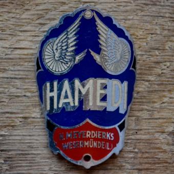 Steuerkopfschild HAMEDI, 50er Jahre, Originalschild aus Sammlungsbestand 