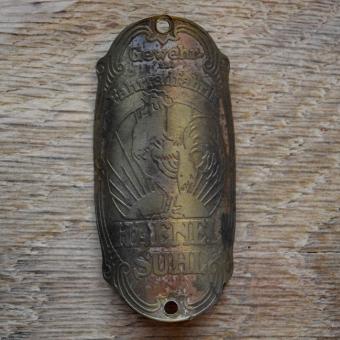 Steuerkopfschild HAENEL SUHL, 30er Jahre, Originalschild aus Sammlungsbestand 