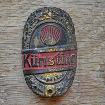 Steuerkopfschild KÜNSTING, 50er Jahre, Originalschild aus Sammlungsbestand 