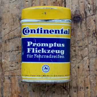 Flickzeug Blechdose "CONTINENTAL" orig. 50er Jahre, 72 x 49 x 25 mm, ohne Inhalt 
