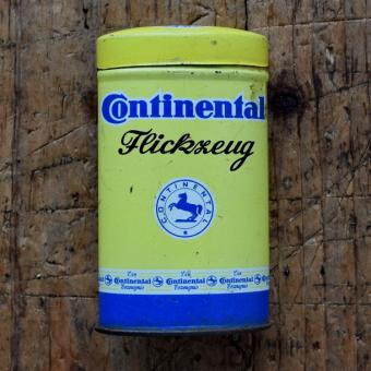 Flickzeug Blechdose "CONTINENTAL" orig. 50er Jahre, 84 x 46 x 23 mm, ohne Inhalt 