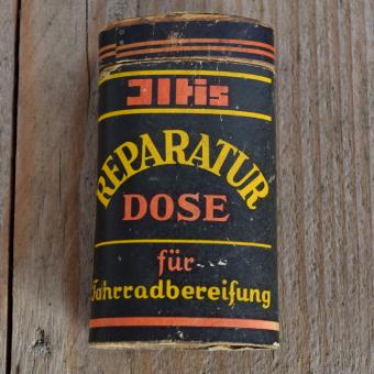 Flickzeug Pappdose "ILTIS" orig. 50er Jahre, 84 x 47 x 24 mm, ohne Inhalt 