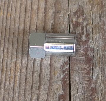 Achsmutter, Kettenleitmutter, chromatisiert, passend für F&S Dreigang Naben 60-80er Jahre, FG 10,5 mm 