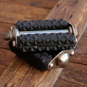 Pedale UNION, Blockpedal für Tourenrad, vernickelt, original 20er/30er Jahre, NOS 