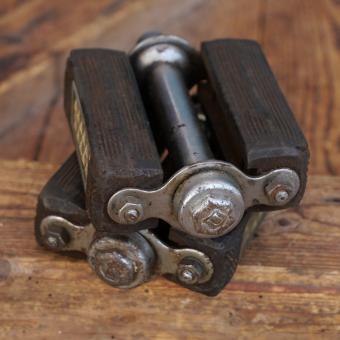 Pedale UNION, Blockpedal für Tourenrad, verchromt, original 30er-50er Jahre, gebr. 